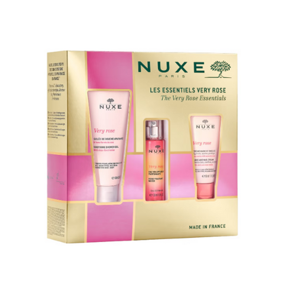 Nuxe - Cofanetto Very Rose Gel Doccia Acqua Profumata Crema Mani Confezione 3 Pezzi