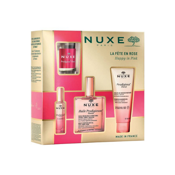 Nuxe - Cofanetto Huile Prodigieuse Floreale Viso Corpo E Capelli Confezione 4 Pezzi