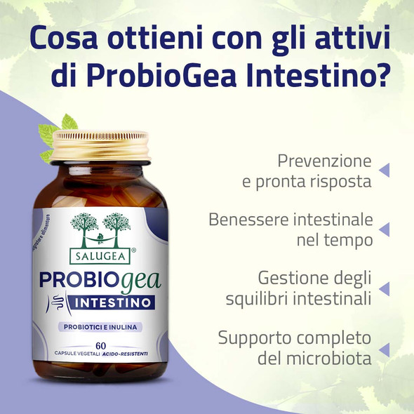 Salugea - ProbioGea Intestino Integratore Probiotico Fermenti Lattici Confezione 60 Capsule