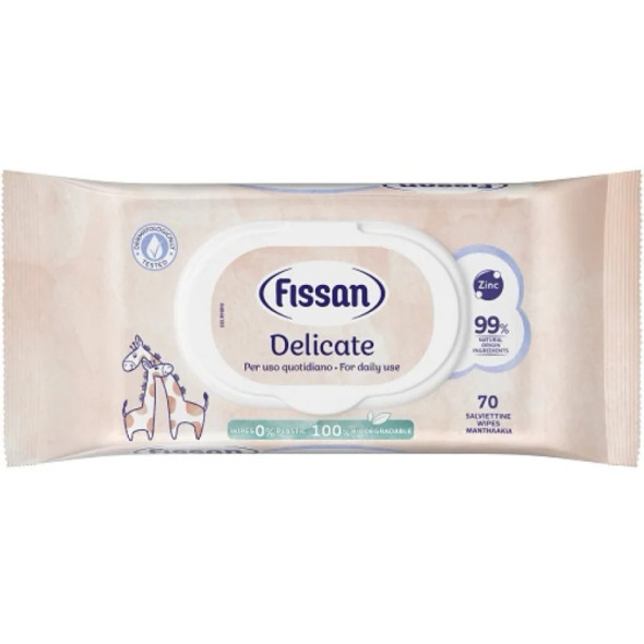 Fissan - Salviettine Detergenti Pelli Delicate Confezione 70 Pezzi