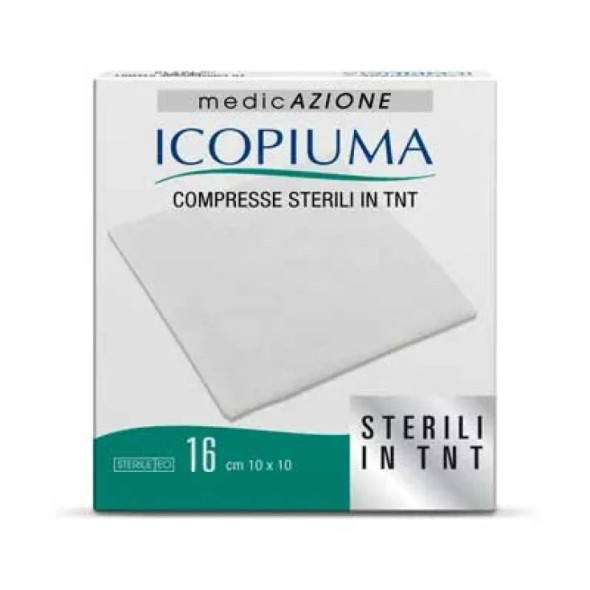 Icopiuma - Garza Tnt Compresse Sterili 10x10 Cm Confezione 16 Pezzi