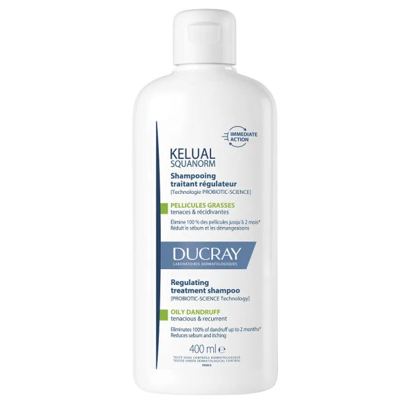 Ducray Kelual Squanorm Shampoo Regolatore Forfora Grassa Confezione 400 Ml