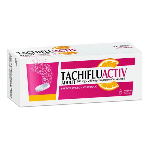 Tachifluactiv Influenza E Raffreddore 500 mg/60 mg Confezione 16 Compresse Effervescenti