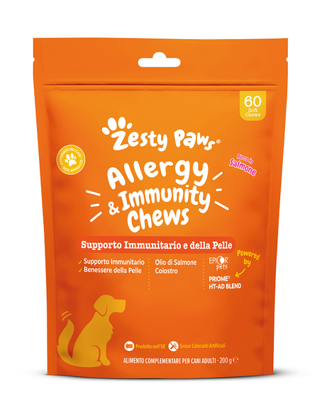 Zesty Pasws - Allergy & Immunity  Complemento per Cani Adulti Confezione 60 Masticabili Zesty Pasws - Allergy & Immunity  Complemento per Cani Adulti Confezione 60 Masticabili