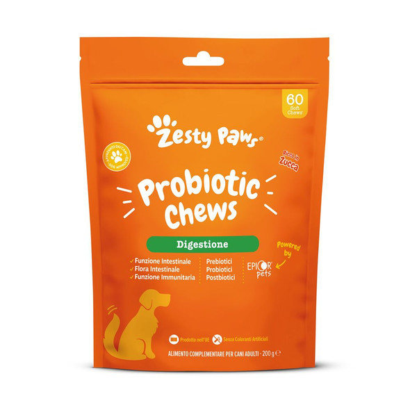 Zesty Pasws - Probiot Complemento Per Cani Adulti Confezione 60 Masticabili Zesty Pasws - Probiot Complemento Per Cani Adulti Confezione 60 Masticabili