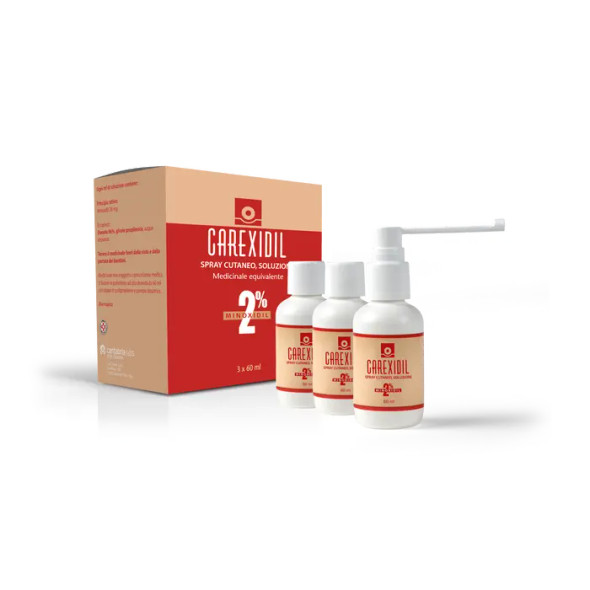 Carexidil 2% Spray Cutaneo Soluzione Alopecia Androgenetica Confezione 3 Pezzi  