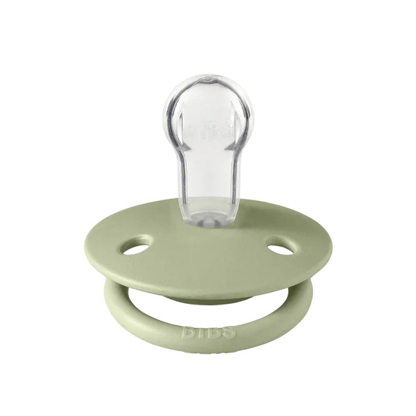 Bibs - Ciuccio De Lux Rotondo Silicone Avorio/Salvia 0-36 m Taglia Unica Confezione 2 Pezzi