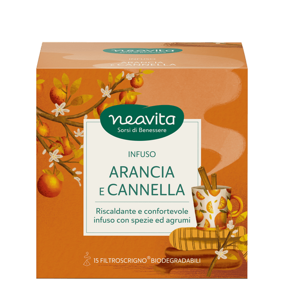 Neavita - Filtroscrigno Arancia e Cannella Infuso Riscaldante e Confortevole Confezione 15 Filtri