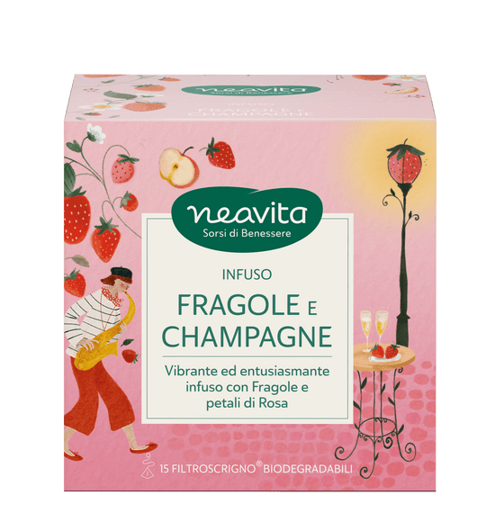 Neavita - Filtroscrigno Fragole e Champagne Infuso Entusiasmante e Vibrante Confezione 15 Filtri