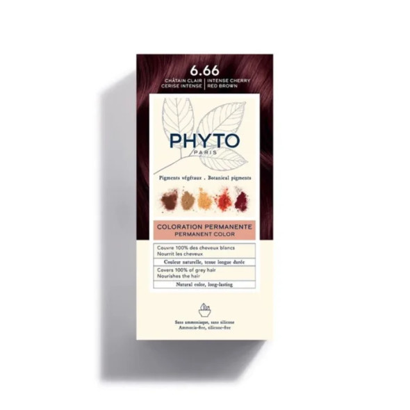 Phyto PhytoColor Colorazione Permanente KitColore 6.66 Castano Rosso Intenso Ciliegia Confezione 4 Pezzi