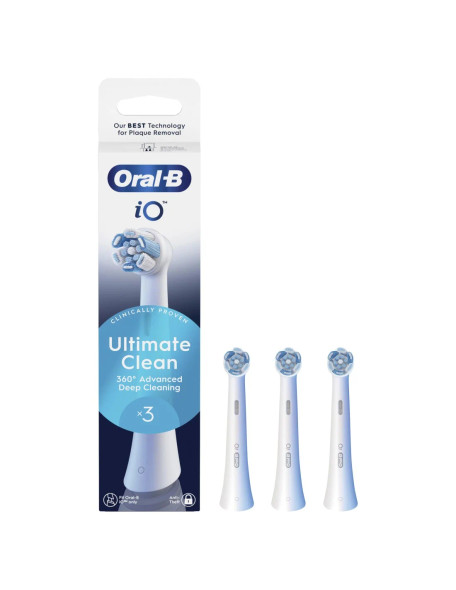 Oral B IO Testine Ultimate Clean Bianco Ricambi Confezione 3 Pezzi