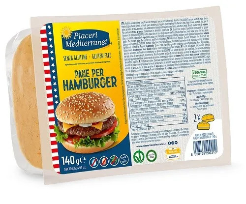 Piaceri Mediterranei - Pane Hamburger Senza Glutine Confezione 140 Gr