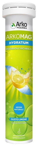 Arkopharma Arkomag Hydratum Gusto Limone Integratore Stanchezza e Affaticamento Confezione 24 Compresse Effervescenti