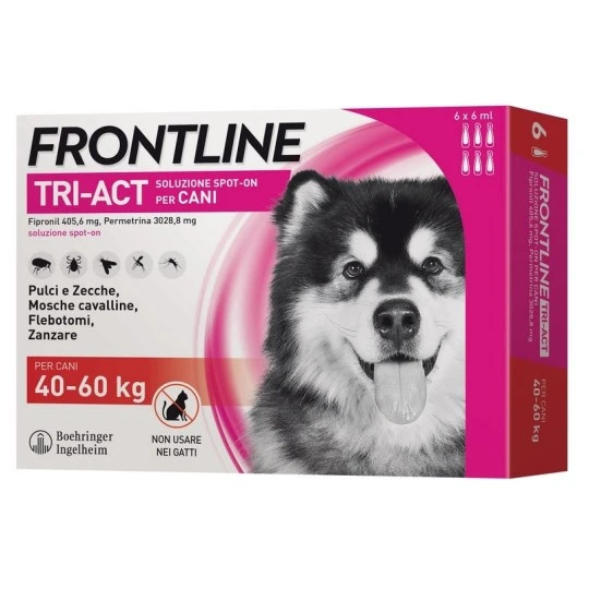 Frontline - Tri Act Anti Parassitario Spot On Per Cani 40-60 Kg Confezione 6 Pipette