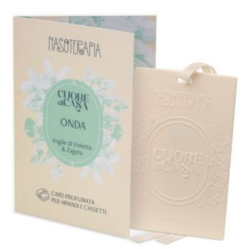 Nasoterapia - Cuore Di Casa Onda Card Profumata Per Cassetti Armadi e Auto Foglie Di Violetta E Zagara Confezione 1 Pezzo