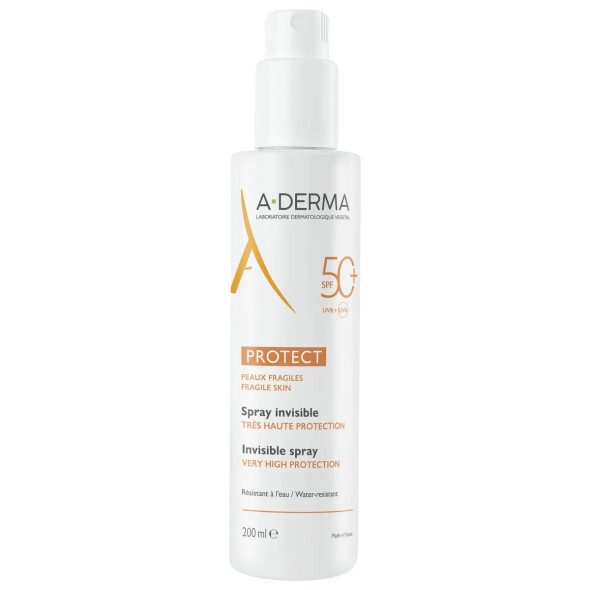 A-Derma Protect SPF 50+ Spray Solare Bambini Viso e Corpo Confezione 200 Ml
