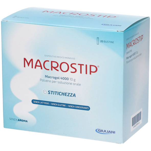 Macrostip - Dispositivo Medico Per Il Trattamento Della Stitichezza Confezione 20  Bustine (Confezione Danneggiata)