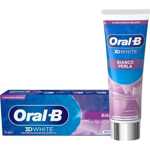 Oral B - 3D White Dentifricio Bianco Perla Confezione 75 Ml