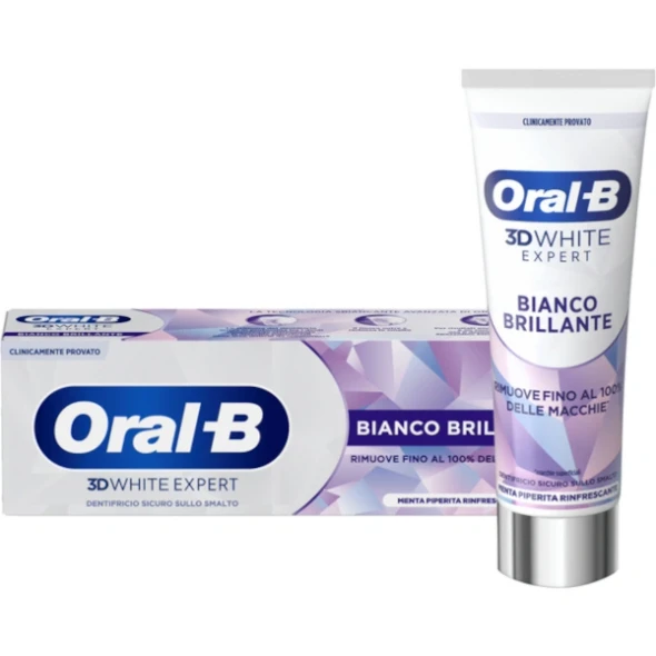 Oral B - 3D White Expert Dentifricio Bianco Brillante Confezione 75 Ml