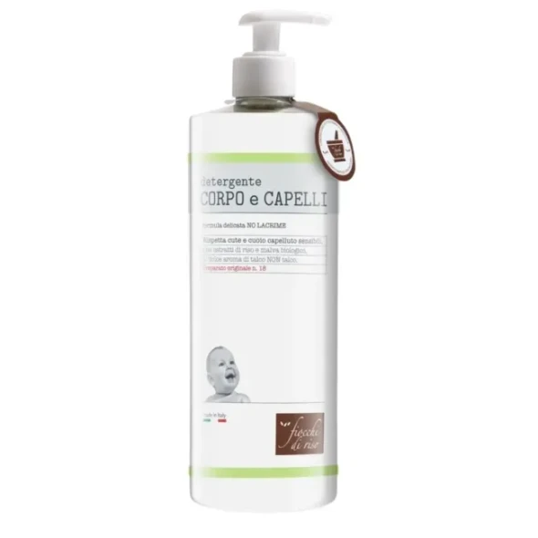 Fiocchi Di Riso - Detergente Corpo e Capelli Talco Formula No Lacrime Confezione 750 Ml