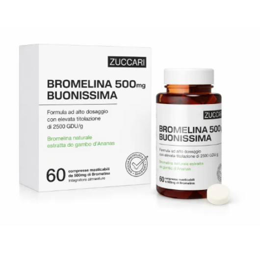 Zuccari - Bromelina 500 Mg Buonissima Integratore Naturale Drenante Confezione 60 Compresse