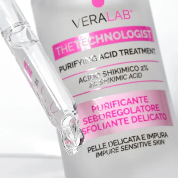 Veralab - The Technologist Acido Shikimico 2% Siero Viso Purificante Pelli Impure Confezione 30 Ml
