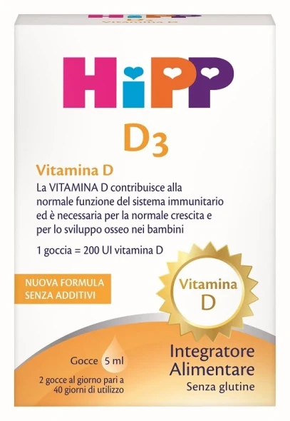 HiPP D3 Integratore Vitamina D3 Bambini in Gocce Confezione 5 Ml