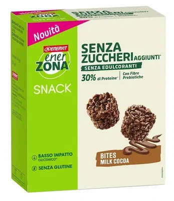 Enerzona - Bites Milk Cocoa Snack Di Soia Con Cioccolato Al Latte Senza Glutine Confezione 5 Buste