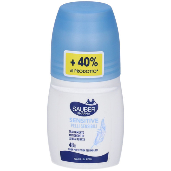 Sauber - Sensitive Pelli Sensibili Deodorante Roll On Antiodore 48H Confezione 70 Ml