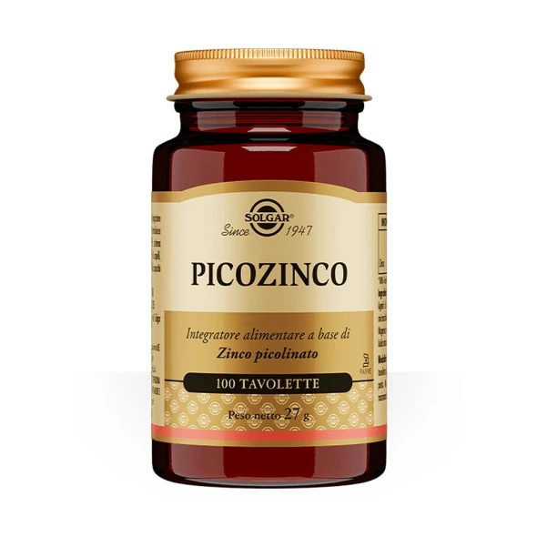 Solgar - Picozinco Integratore Benessere Generale Confezione 100 Tavolette