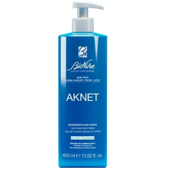 Bionike - Aknet Gel Detergente Schiumogeno Viso E Corpo Pelle Grassa Confezione 400 Ml