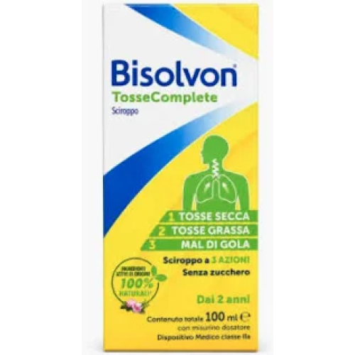 Bisolvon - Tosse Complete Sciroppo Mal Di Gola, Tosse Secca E Grassa Dai 2 Anni Confezione 100 Ml