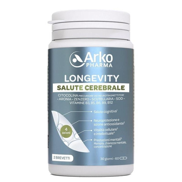 Arkopharma - Longevity Salute Cerebrale Integratore Alimentare Confezione 60 Capsule