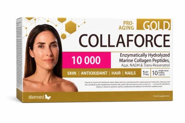 Collaforce - Gold 10000 Collagene Marino Pelle, Capelli E Unghie Confezione 10 Flaconcini