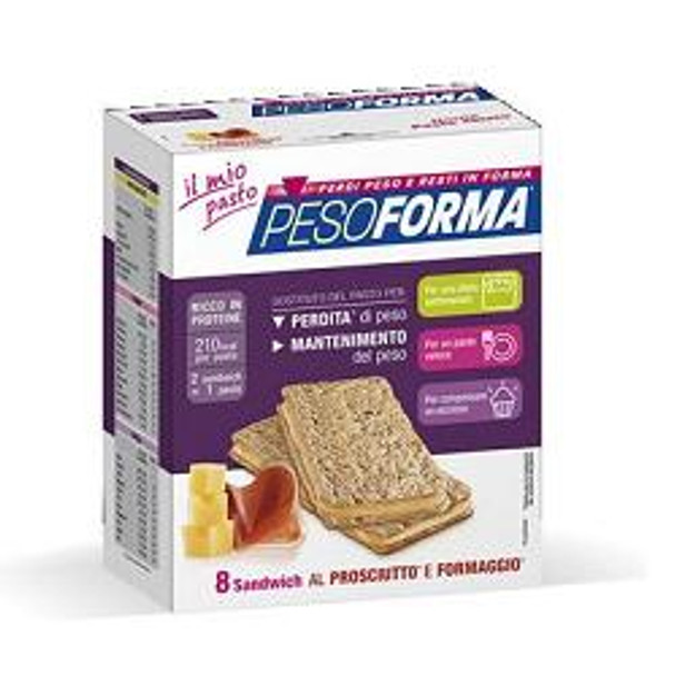 Pesoforma - Sandwich Al Prosciutto e Formaggio Confezione 8 Sandwich 