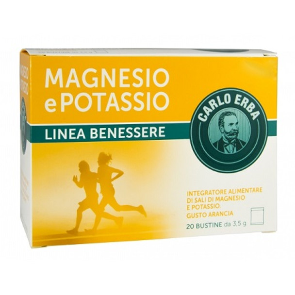 Carlo Erba - Integratore Magnesio e Potassio Gusto Arancia Confezione 20 Bustine