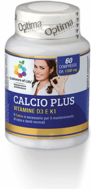 Optima naturals - Colours Of Life Calcio Plus Con Vitamina D3 e K1 Confezione 60 Compresse