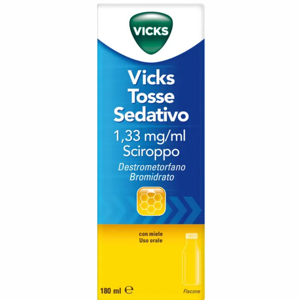 Vicks Tosse Sedativo 1,33 mg/ml Sciroppo Tosse Secca Confezione 180 Ml