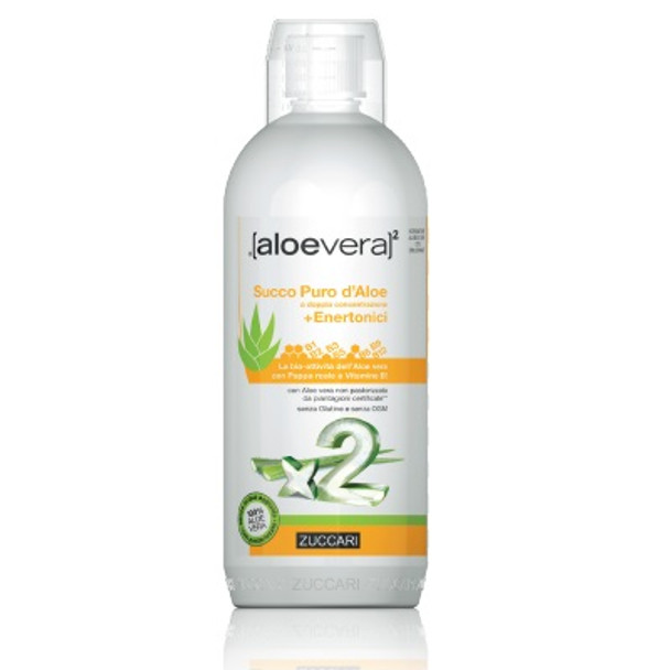 Zuccari - Aloevera2 Succo Puro D'Aloe + Enertonici Confezione 1 Litro