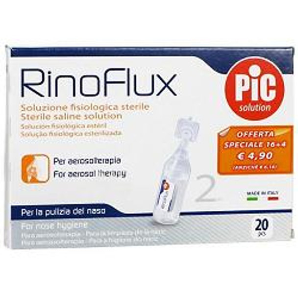 Pic - Rinoflux Soluzione Fisiologico Confezione 20X2 Ml