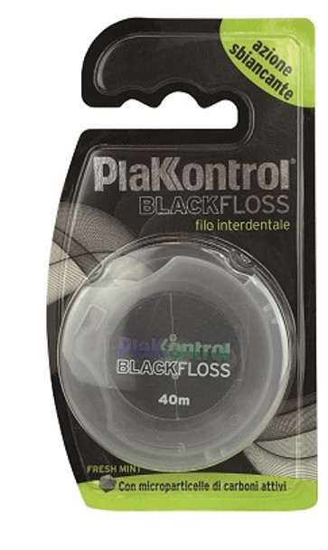 Plakkontrol - Black Floss Filo Interdentale Nero Azione Sbiancante Confezione 40 M