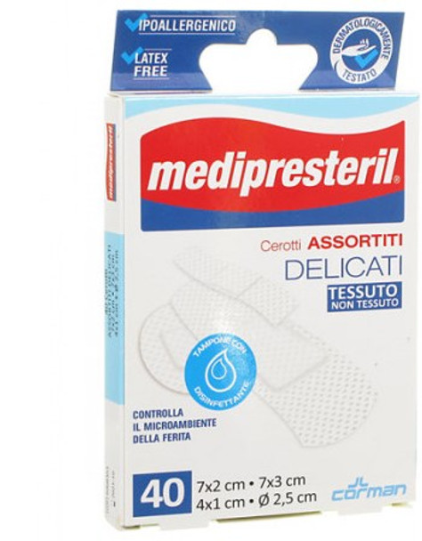Medipresteril - Cerotti Delicati Assortiti 4 Formati Confezione 40 Pezzi