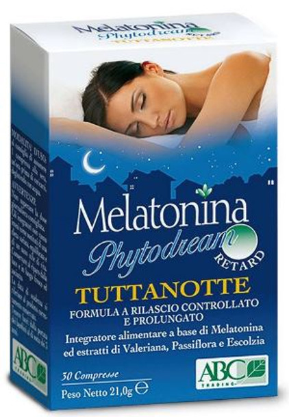 Abc Melatonina Phytodream Tuttanotte Retard Integratore Sonno Confezione 30 Compresse  Integratore melatonina per dormire meglio