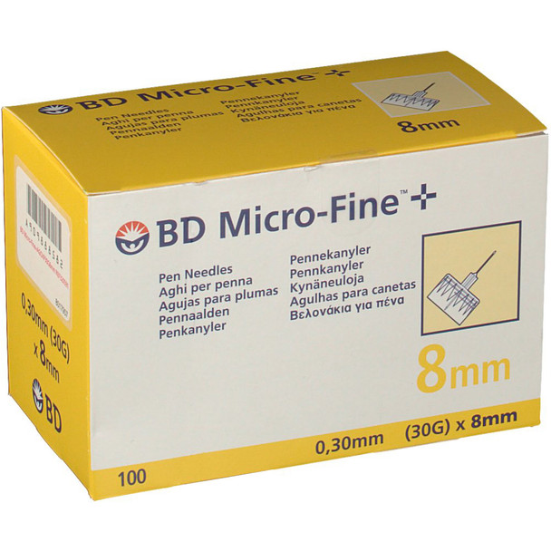 Bd - Ago Penna Per Insulina G30 8 Mm Confezione 100 Pezzi