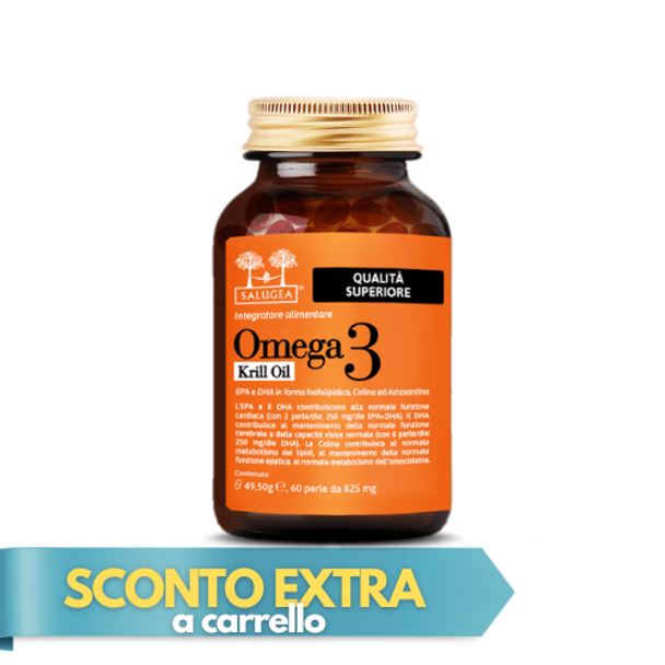 Salugea - Omega 3 Krill Oil Puro Olio di Krill Antartico Confezione 60 Perle