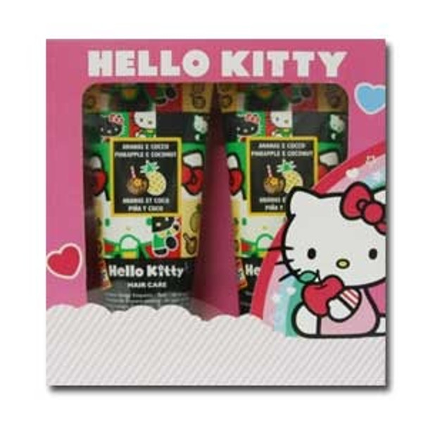 Hello Kitty - Set Shampoo e Balsamo Ananas e Cocco Confezione 2 Pezzi 