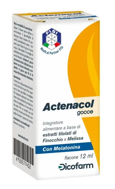Actenacol Gocce Integratore Digestione Finocchio Melissa Melatonina  Confezione 12 Ml