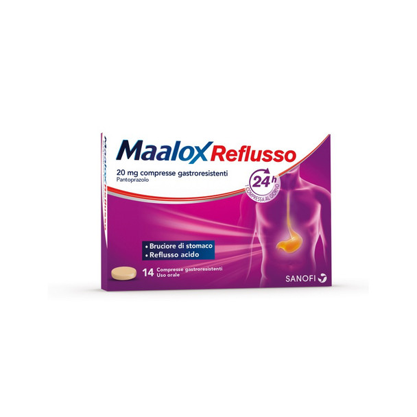 Maalox Reflusso Trattamento Bruciore Di Stomaco Confezione 14 Compresse