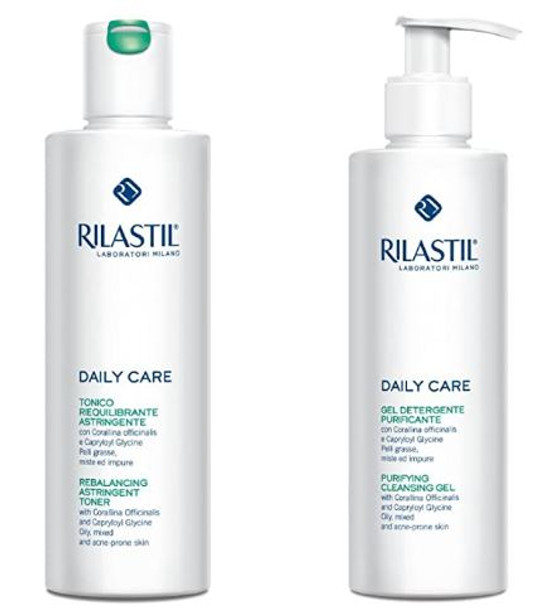 Rilastil - Daily Care Gel Detergente + Tonico Astringente Confezione 250 Ml + 250 Ml