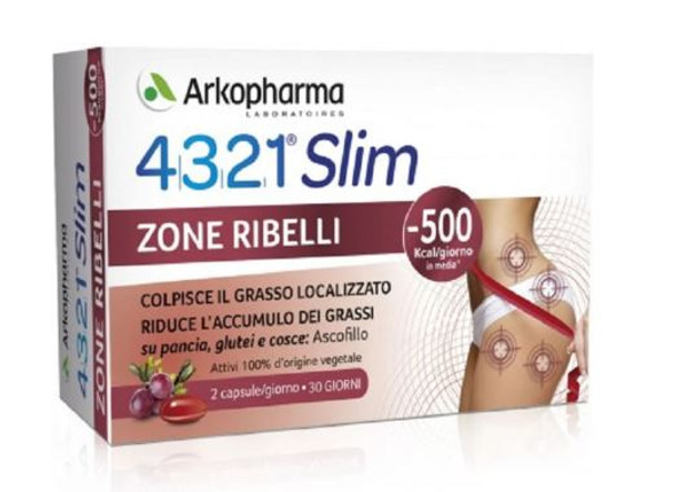 Arkopharma - 4321 Slim Zone Ribelli Confezione 60 Capsule